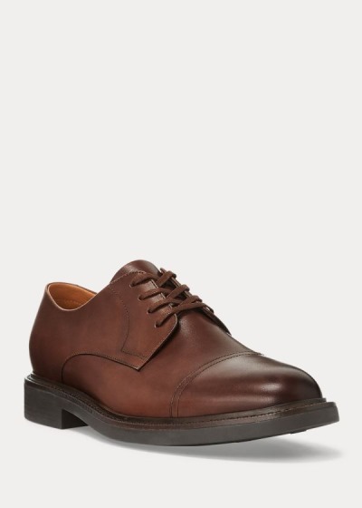 Tenis Polo Ralph Lauren Hombre Marrom - Asher Leather Cap Toe - IZEFU5132